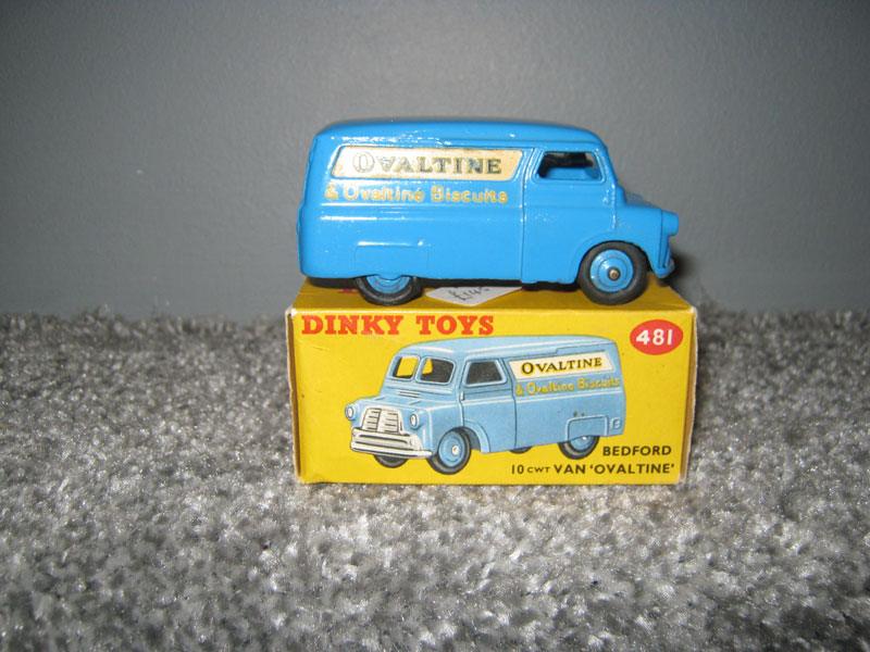 Dinky Toys 481 Bedford CA Van Ovaltine Blue Body with Ovaltine and Ovaltine Biscuits Logo on Cream Panel and Sides