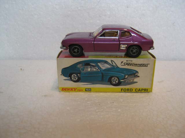 Dinky Toys 165 Ford Capri Metallic Purple Body, Orange Interior