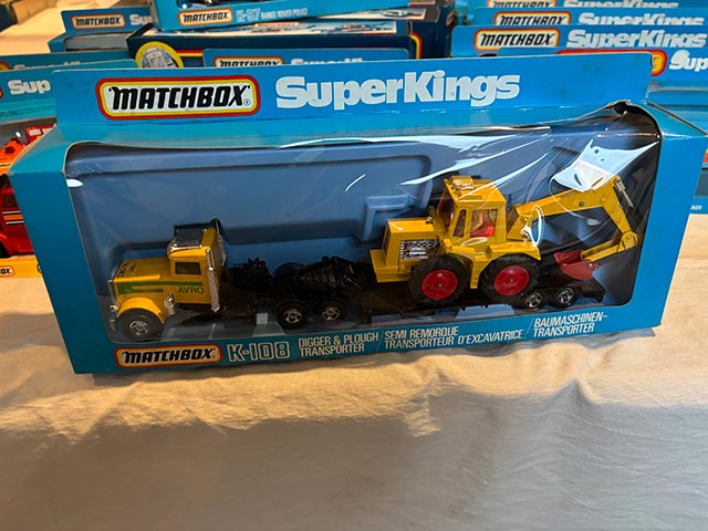 Matchbox Superkings K-108 Digger and Plough Transporter